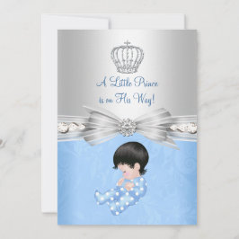 Blauwe Little Prince Baby Shower Uitnodiging