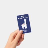 Blauwe Llama Badkamerpas Badge (Handheld)