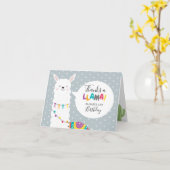 Blauwe Llama Cactus Foto Dank U Kaart (Gele Bloem)