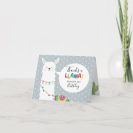 Blauwe Llama Cactus Foto Dank U Kaart