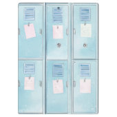 Blauwe Lockers op de Middelbare School Klembord (Achterkant)