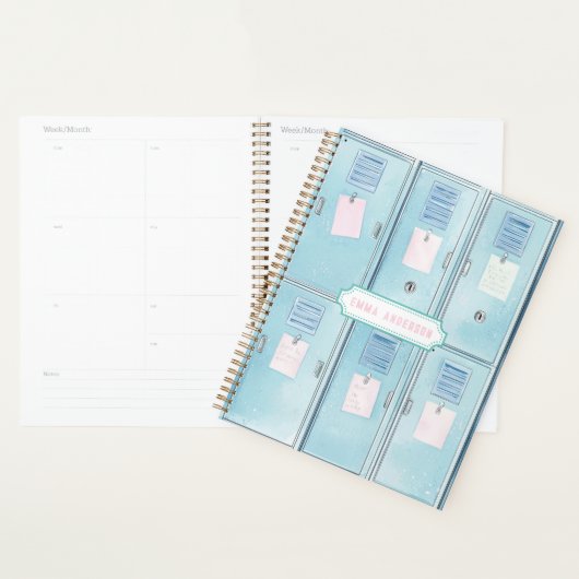 Blauwe Lockers op de Middelbare School Planner (Display)