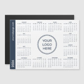 Blauwe Logo Hier 2026 witte magnetische kalender (Voorkant / Achterkant)