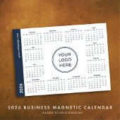 Blauwe Logo Hier 2026 witte magnetische kalender