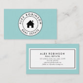 Blauwe logo onroerend goed visitekaartje (Voorkant / Achterkant)