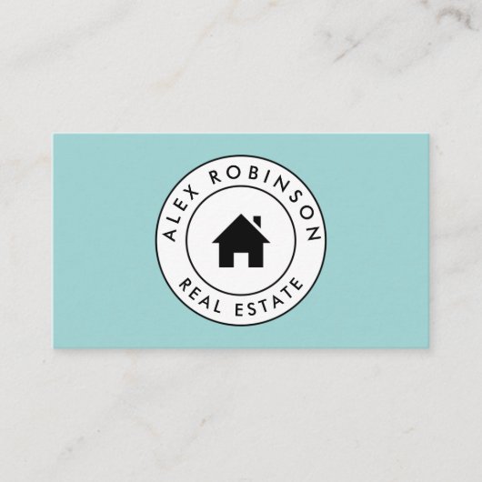 Blauwe logo onroerend goed visitekaartje (Voorkant)