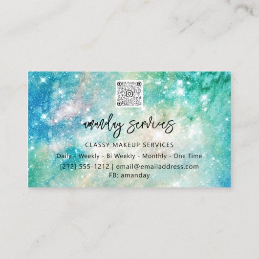 Blauwe Logo QR-code Winkelbanden Visitekaartje (Achterkant)