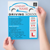 Blauwe Logo, Rijschool, Instructeur Advert Flyer (Hand)
