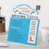 Blauwe Logo, Rijschool, Instructeur Advert Reclamebord Met Voetstuk (Insitu)