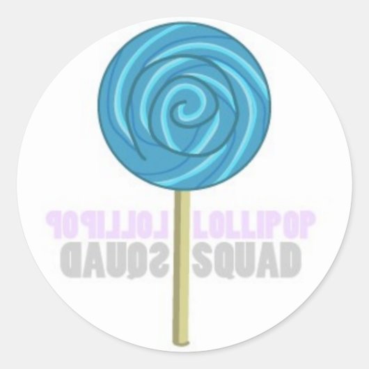 Blauwe Lollipop Ronde Sticker (Voorkant)