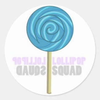 Blauwe Lollipop Ronde Sticker