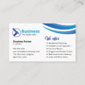 Blauwe loodgietersservice reparatie loodgietersaan visitekaartje (Achterkant)