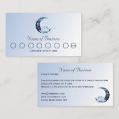 Blauwe Lotus Bloem Maan Klantenkaartje (Voorkant / Achterkant)