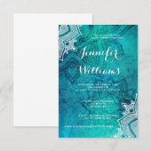 Blauwe lotus bruids douche uitnodigingen (Voorkant / Achterkant)