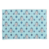 Blauwe Lotus Buddha-Kussenslopen, standaardformaat Kussensloop (Voorkant-Rechts)