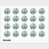 Blauwe Lotus Floral Sticker Envelope Seal (Vel)
