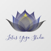 Blauwe Lotus Flower Art ellegant Unique Yoga Studi Raamsticker (Vel)