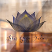 Blauwe Lotus Flower Art ellegant Unique Yoga Studi Raamsticker (Vel 2)