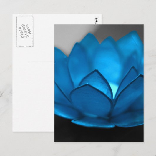Blauwe Lotus Flower Briefkaart (Voorkant / Achterkant)