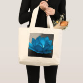 Blauwe Lotus Flower Grote Tote Bag (Voorkant (product))