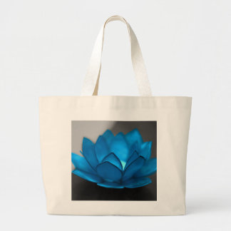 Blauwe Lotus Flower Grote Tote Bag