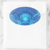 Blauwe Lotus Flower Ovale Sticker (Tas)