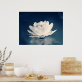 Blauwe Lotus Flower Poster (Keuken)