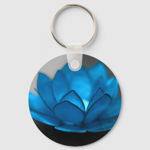 Blauwe Lotus Flower Sleutelhanger