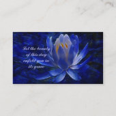 Blauwe Lotus Flower Visitekaartje (Achterkant)
