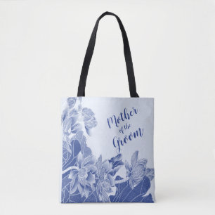 Blauwe Lotus Flowers Wedding Gift Moeder Groom Tote Bag