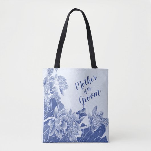 Blauwe Lotus Flowers Wedding Gift Moeder Groom Tote Bag (Voorkant)
