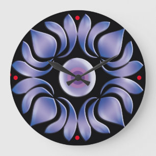 Blauwe lotus grote klok