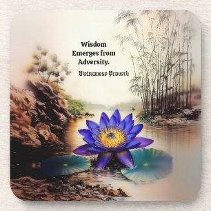Blauwe Lotus komt uit modderige wateren (Vietnamee Bier Onderzetter