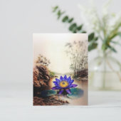 Blauwe Lotus komt uit modderige wateren (Vietnamee Briefkaart (Staand voorkant)