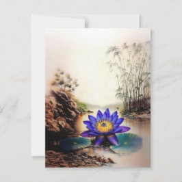 Blauwe Lotus komt uit modderige wateren (Vietnamee Briefkaart