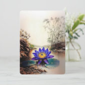 Blauwe Lotus komt uit modderige wateren (Vietnamee Feestdagenkaart (Staand voorkant)