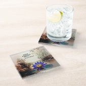 Blauwe Lotus komt uit modderige wateren (Vietnamee Glazen Onderzetter (Schuin)