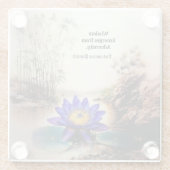 Blauwe Lotus komt uit modderige wateren (Vietnamee Glazen Onderzetter (Achterkant)