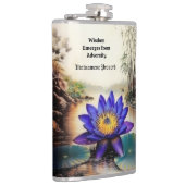 Blauwe Lotus komt uit modderige wateren (Vietnamee Heupfles (Rechts)