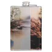 Blauwe Lotus komt uit modderige wateren (Vietnamee Heupfles (Achterkant)