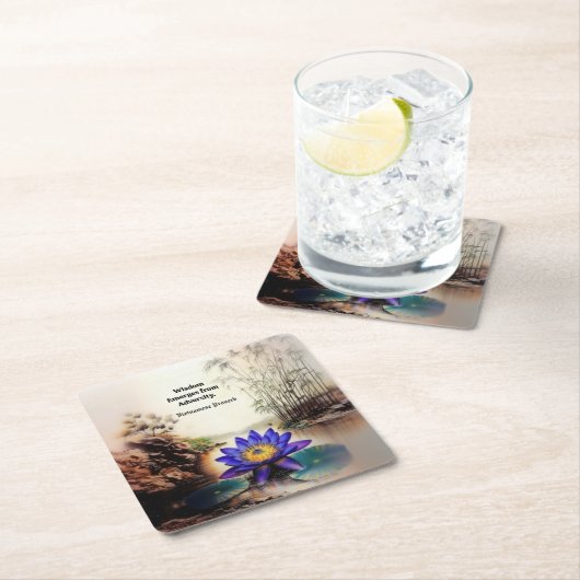 Blauwe Lotus komt uit modderige wateren (Vietnamee Kartonnen Onderzetters (Insitu)