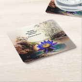 Blauwe Lotus komt uit modderige wateren (Vietnamee Kartonnen Onderzetters (Schuin)