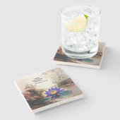 Blauwe Lotus komt uit modderige wateren (Vietnamee Stenen Onderzetter (Zijkant)