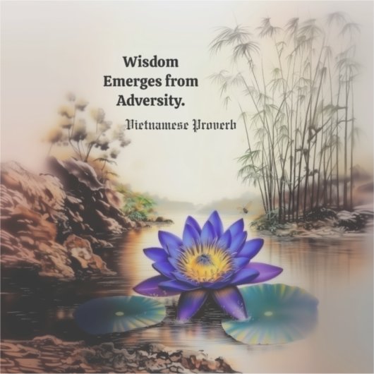 Blauwe Lotus komt uit modderige wateren (Vietnamee Sticker (Voorkant)