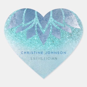 Blauwe Lotus logo Hart Sticker