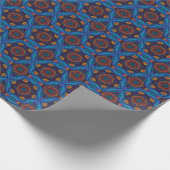Blauwe Lotus Mandala Abstracte cadeauverpakking Cadeaupapier (Hoek)