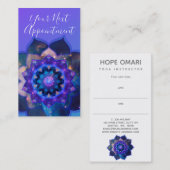 Blauwe Lotus Mandala Afsprakenkaartje (Voorkant / Achterkant)