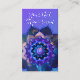 Blauwe Lotus Mandala Afsprakenkaartje