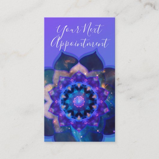 Blauwe Lotus Mandala Afsprakenkaartje (Voorkant)