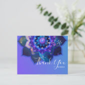 Blauwe Lotus Mandala Briefkaart (Staand voorkant)